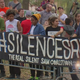 The “Silent Sam” statue at the University of North Carolina was erected in 1913 as a memorial to UNC students who died in the Civil War. Students have been staging protests, such as this one in 2015, seeking to remove it. Black students say it insults slaves who built the original UNC campus. (WTVD-TV, Raleigh)